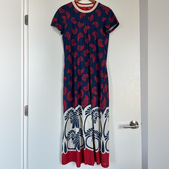 NWT La DoubleJ Sporty Swing Dress size Medium Pygmy Palms Cotton Jersey - Picture 4 of 11